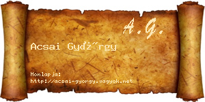 Acsai György névjegykártya